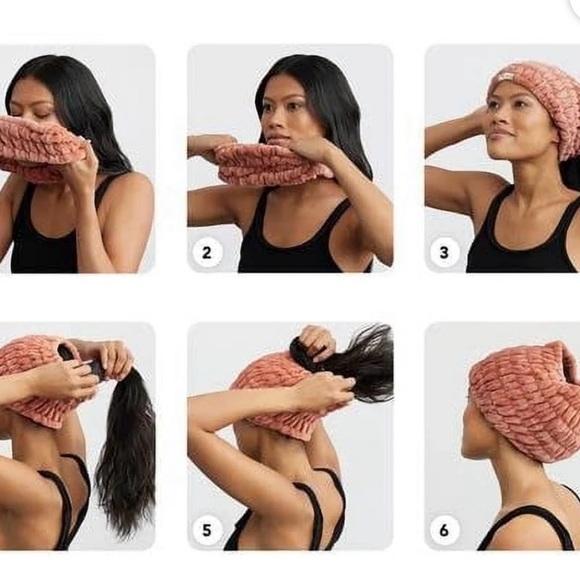 Kitsch Recycled Fabric Spa Headband in Dusty Rose - Picture 4 of 4